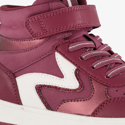 Hoge meisjes sneakers rood wit