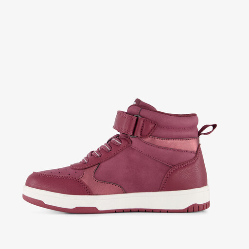Hoge meisjes sneakers rood wit