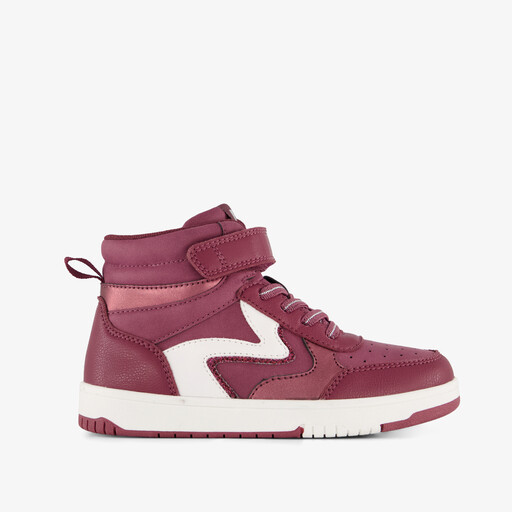 Hoge meisjes sneakers rood wit