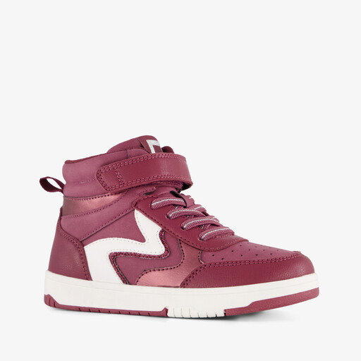 Hoge meisjes sneakers rood wit