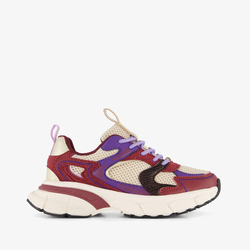 Metallic meisjes dad sneakers bordeaux beige