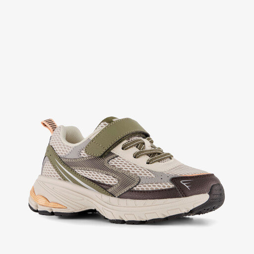Jongens dad sneakers beige groen