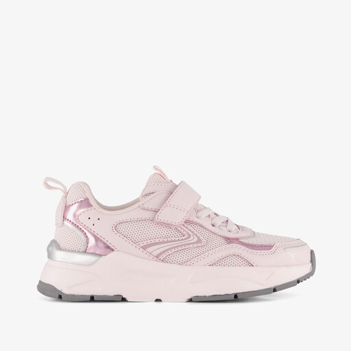 Meisjes sneakers lichtroze metallic