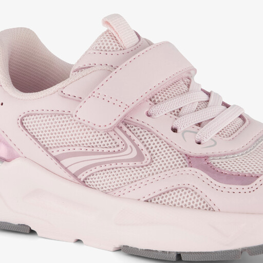 Meisjes sneakers lichtroze metallic