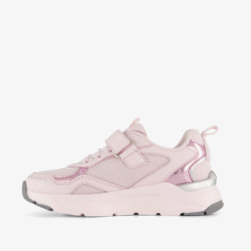 Meisjes sneakers lichtroze metallic