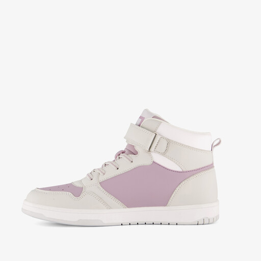 Meisjes hoge sneakers grijs roze