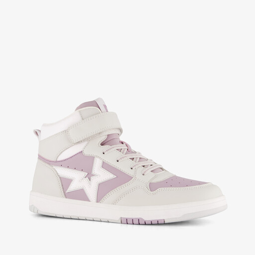 Meisjes hoge sneakers grijs roze