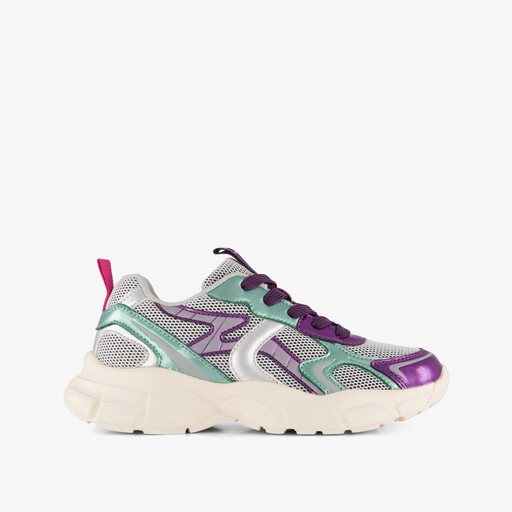 Meisjes dad sneakers blauw paars