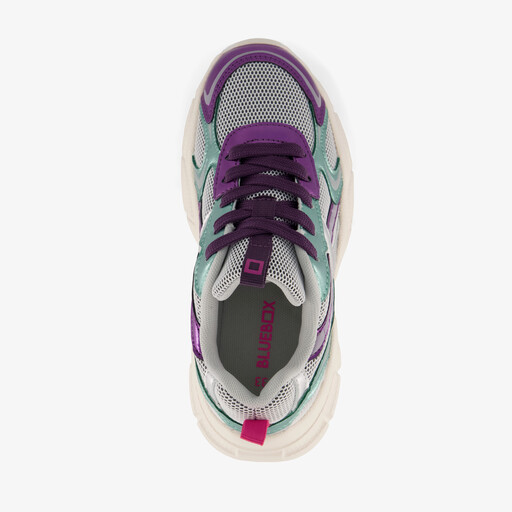 Meisjes dad sneakers blauw paars