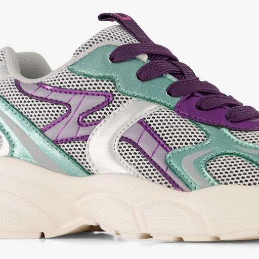 Meisjes dad sneakers blauw paars