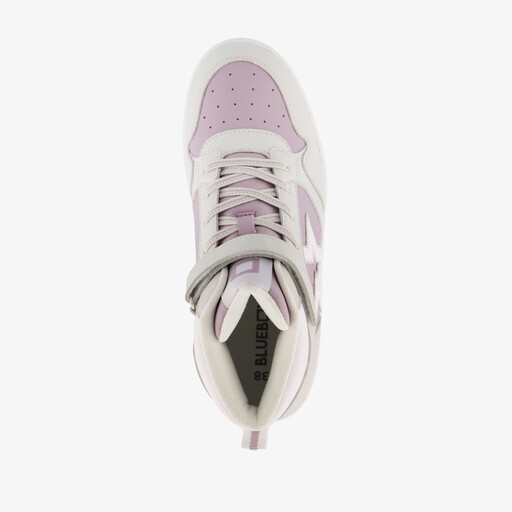 Meisjes hoge sneakers grijs roze
