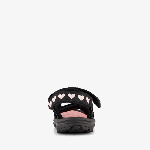 Meisjes sandalen met hartjes zwart