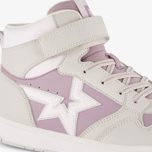 Meisjes hoge sneakers grijs roze