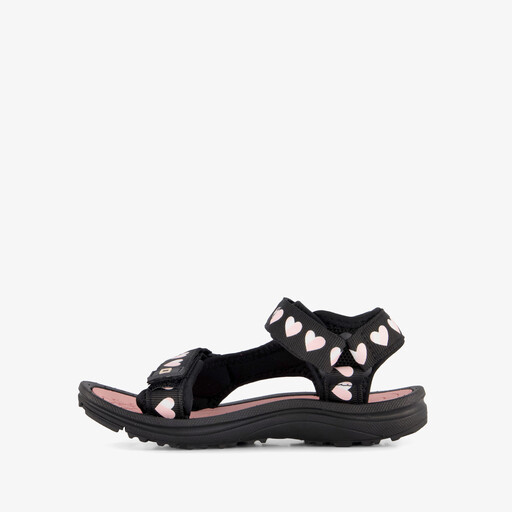 Meisjes sandalen met hartjes zwart