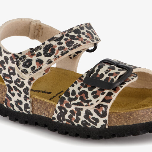 Kinder bio sandalen met panterprint