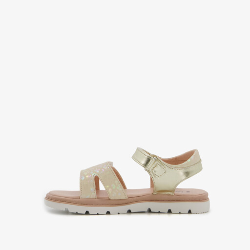 Meisjes sandalen met luipaardprint goud