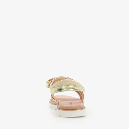 Meisjes sandalen met luipaardprint goud