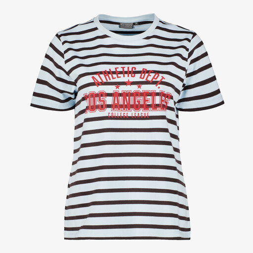 Gestreept dames T-shirt lichtblauw