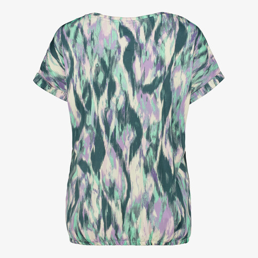 Dames top met print groen blauw