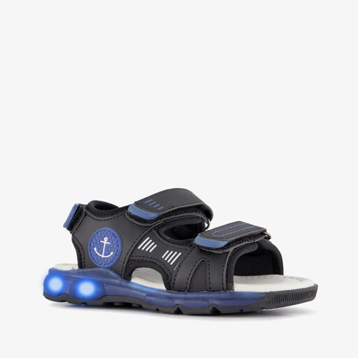 Jongens sandalen met lichtjes zwart blauw