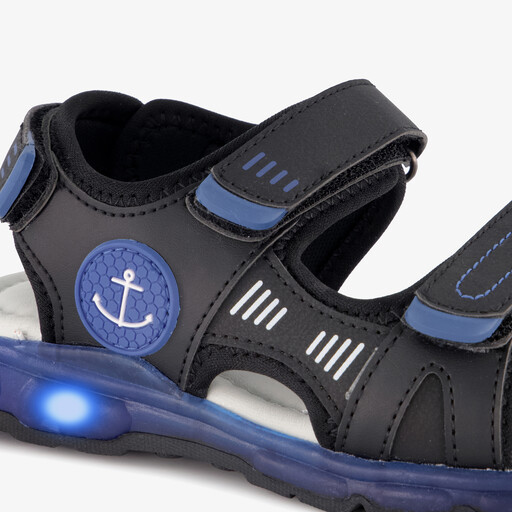 Jongens sandalen met lichtjes zwart blauw