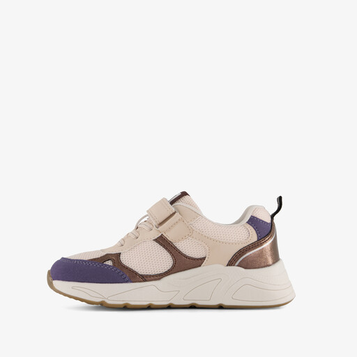 Meisjes sneakers beige paars