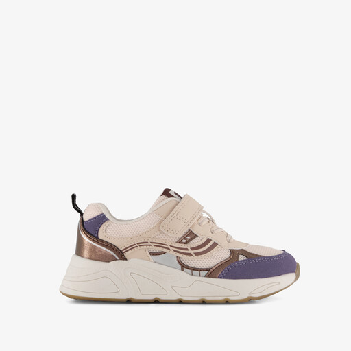 Meisjes sneakers beige paars
