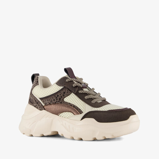 Meisjes dad sneakers beige bruin