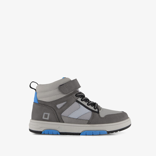 Hoge jongens sneakers grijs blauw