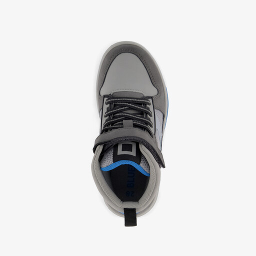 Hoge jongens sneakers grijs blauw