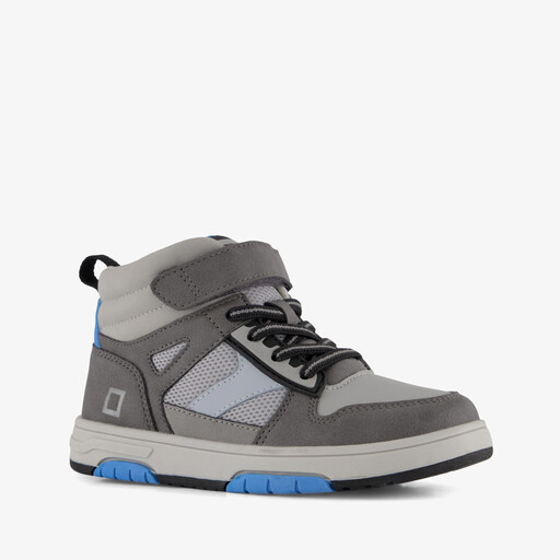 Hoge jongens sneakers grijs blauw