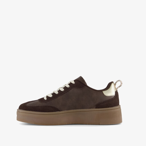 Dames sneakers donkerbruin