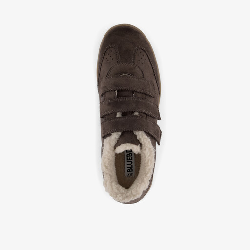 Dames sneakers met teddy voering bruin
