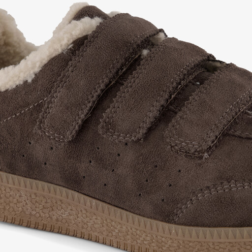 Dames sneakers met teddy voering bruin