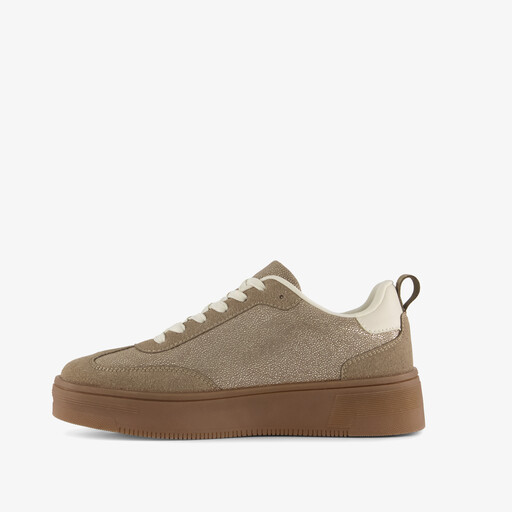 Metallic dames sneakers beige