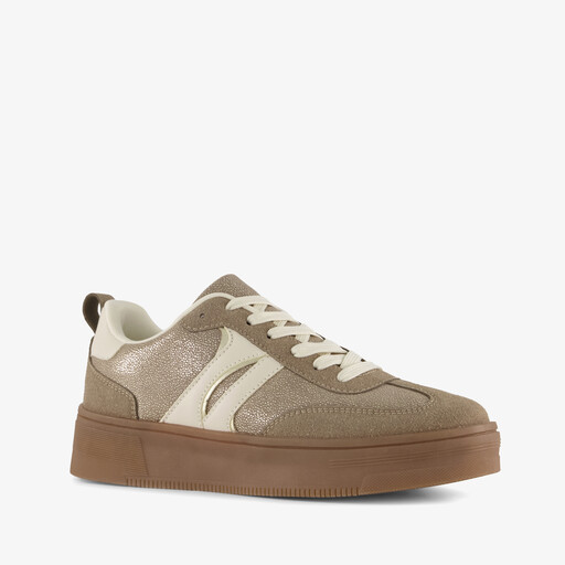 Metallic dames sneakers beige