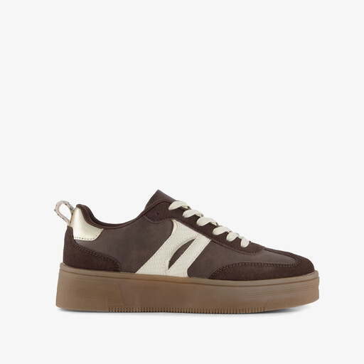 Dames sneakers donkerbruin