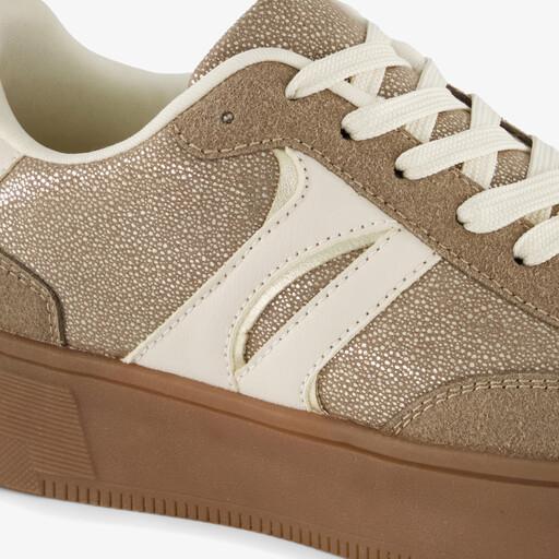 Metallic dames sneakers beige