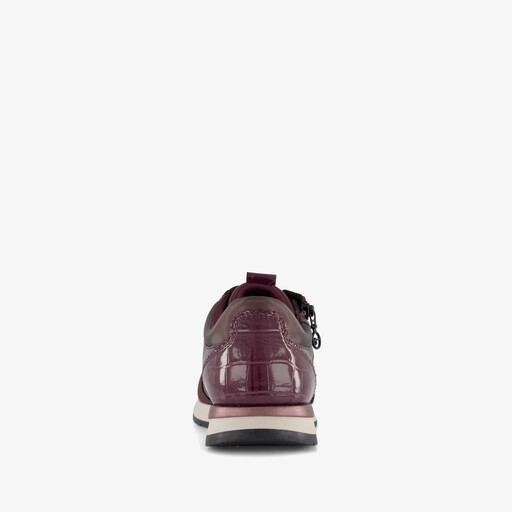 Dames sneakers met rits bordeauxrood