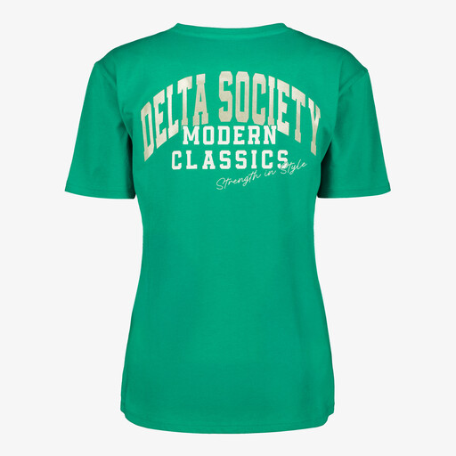 Dames T-shirt met backprint groen