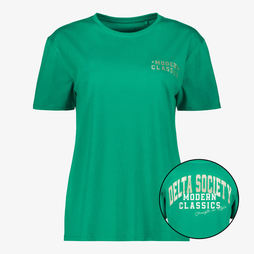 Dames T-shirt met backprint groen