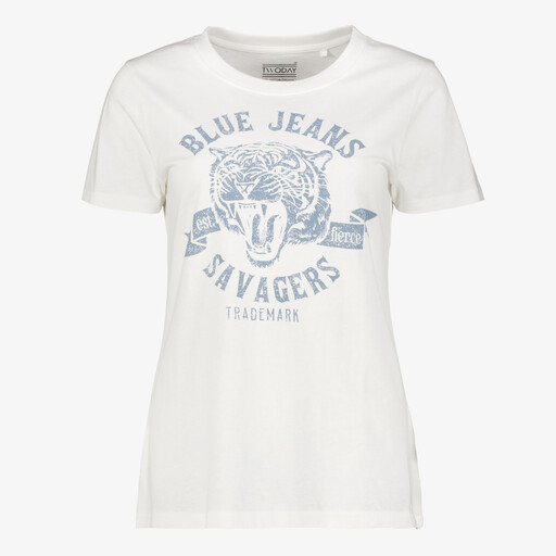 Dames T-shirt met tijger wit