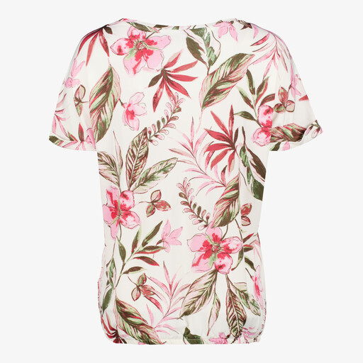 Dames top met bloemenprint wit