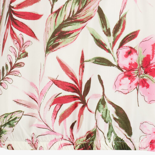 Dames top met bloemenprint wit