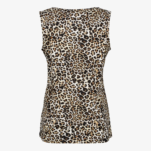 Dames top met panterprint bruin