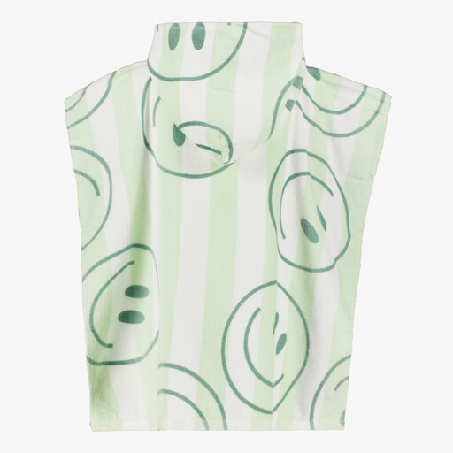 Smiley kinder zwemponcho met capuchon groen
