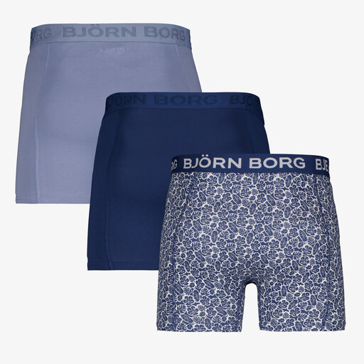 Heren boxershorts 3 pack blauw print