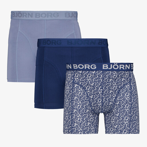 Heren boxershorts 3 pack blauw print
