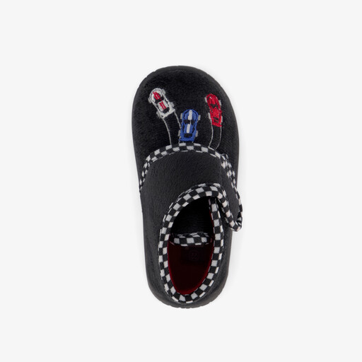 Jongens pantoffels race auto's zwart