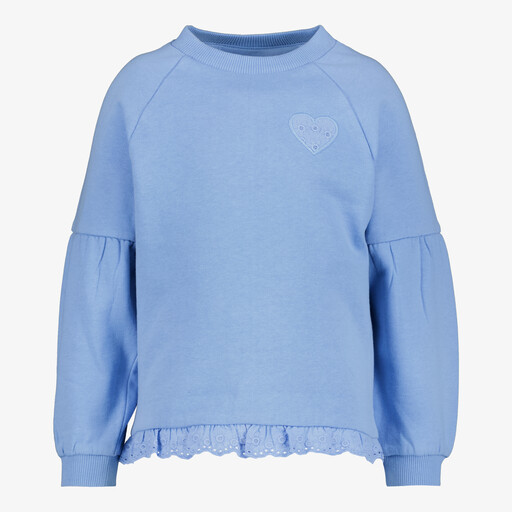 Meisjes sweater met pofmouwen blauw